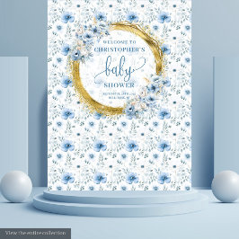 Schönes Pastel Blue Gold Baby Duschband Wandteppich