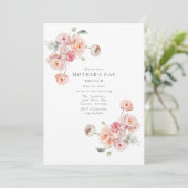 Schönes Pastel floral Muttertag Brunch Einladung (Stehend Vorderseite)