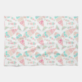 Schönes Pastel Nautical Fish Wasserfarben Muster | Geschirrtuch (Horizontal)