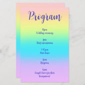 Schönes Pastel Rainbow Gradient Wedding Program (Vorne/Hinten)