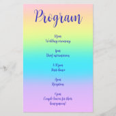 Schönes Pastel Rainbow Gradient Wedding Program (Vorderseite)