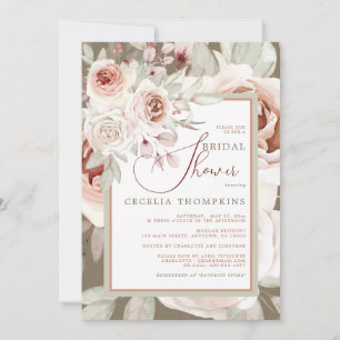 Schönes Pastel Rose Brautparty Einladung