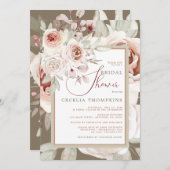 Schönes Pastel Rose Brautparty Einladung (Vorne/Hinten)