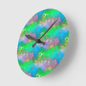 Schönes Pastell-Muster Runde Wanduhr (Winkel)