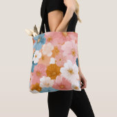 Schönes pastellfarbenes Blumenmuster Tasche (Von Nahem)