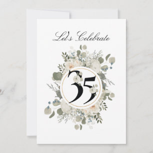 Schönes, pastellfarbenes florales 35. Jubiläum  Einladung