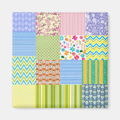 Schönes Patchwork-Design Magnet (Vorne)