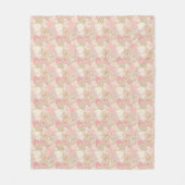 Schönes Patchwork Quilt Muster Pink Hearts Bows Fleecedecke (Vorderseite)