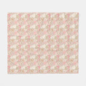 Schönes Patchwork Quilt Muster Pink Hearts Bows Fleecedecke (Vorderseite (Horizontal))