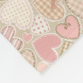 Schönes Patchwork Quilt Muster Pink Hearts Bows Fleecedecke (Ecke)