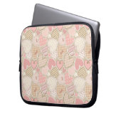Schönes Patchwork Quilt Muster Pink Hearts Bows Laptopschutzhülle (Vorderseite Links)