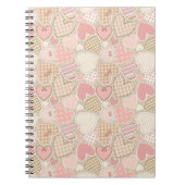 Schönes Patchwork Quilt Muster Pink Hearts Bows Notizblock (Vorderseite)