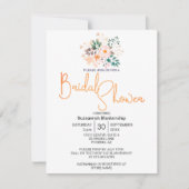 Schönes Peach Begonia Greenery Brautparty Einladung (Vorderseite)
