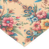 Schönes Peach-Blume-Muster Großer Tischläufer (Ecke)
