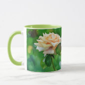 Schönes Peach Orange Rose Art Tasse Cup (Links)