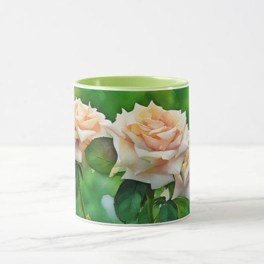 Schönes Peach Orange Rose Art Tasse Cup (Zentrum)