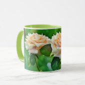 Schönes Peach Orange Rose Art Tasse Cup (Vorderseite Links)