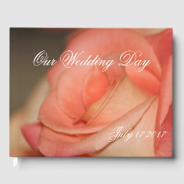 Schönes Peach Rose Wedding Gästebuch
