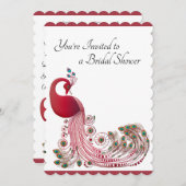 Schönes Peacock Brautparty Einladung (Vorne/Hinten)