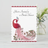 Schönes Peacock Brautparty Einladung (Stehend Vorderseite)