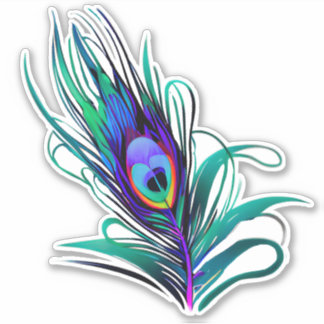 Schönes Peacock Feather Aufkleber