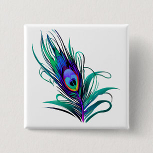 Schönes Peacock Feather Button