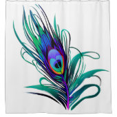 Schönes Peacock Feather Duschvorhang (Vorderseite)
