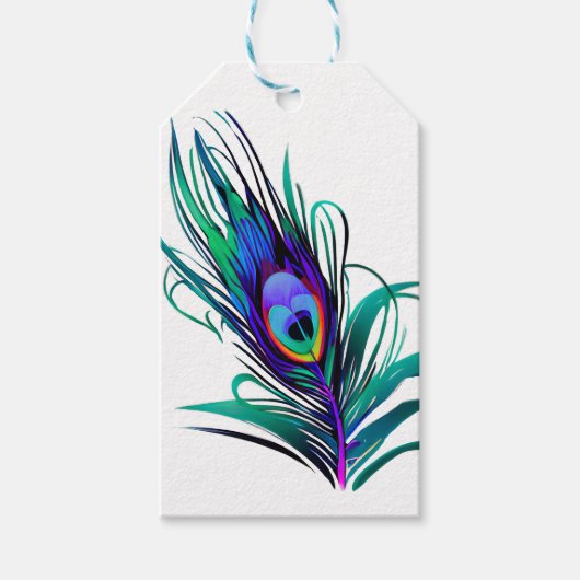 Schönes Peacock Feather Geschenkanhänger (Vorderseite)