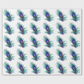 Schönes Peacock Feather Geschenkpapier (Flach)