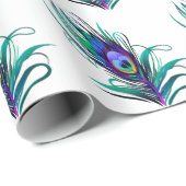 Schönes Peacock Feather Geschenkpapier (Rolleneckpunkt)