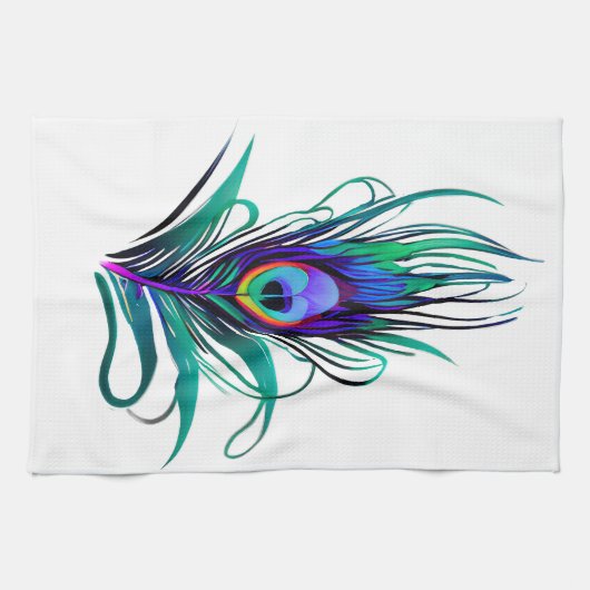 Schönes Peacock Feather Geschirrtuch (Horizontal)