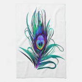 Schönes Peacock Feather Geschirrtuch (Vertikal)