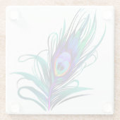 Schönes Peacock Feather Glasuntersetzer (Rückseite)