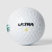 Schönes Peacock Feather Golfball (Logo)
