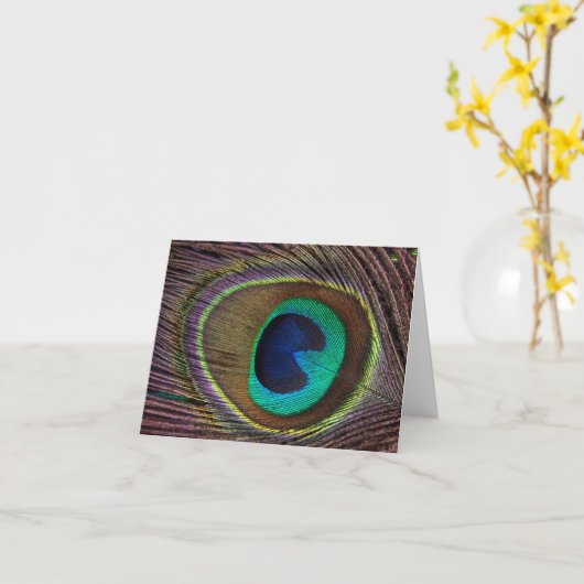 Schönes Peacock Feather Karte (Gelbe Blume)