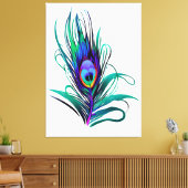 Schönes Peacock Feather Leinwanddruck (Insitu (Wohnzimmer))