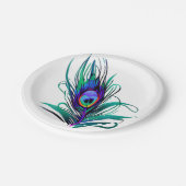 Schönes Peacock Feather Pappteller (Schrägansicht)