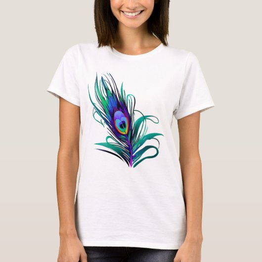 Schönes Peacock Feather T-Shirt (Vorderseite)