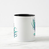Schönes Peacock Feather Tasse (Zentrum)
