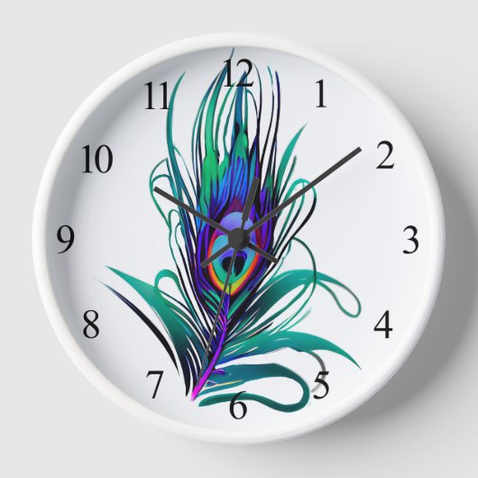 Schönes Peacock Feather Uhr (Vorderseite)