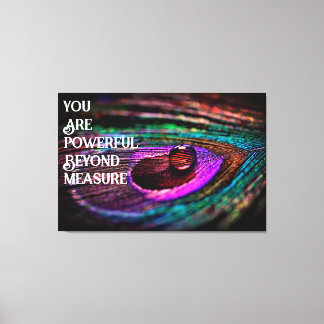 Schönes Peacock Feather Water Droplet Leinwanddruck