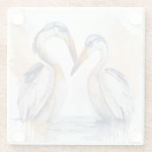 Schönes Pelican Couple, Pelican Liebe Bonds Glasuntersetzer (Rückseite)