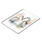 Schönes Pelican Couple, Pelican Liebe Bonds Notizblock (Linke Seite)