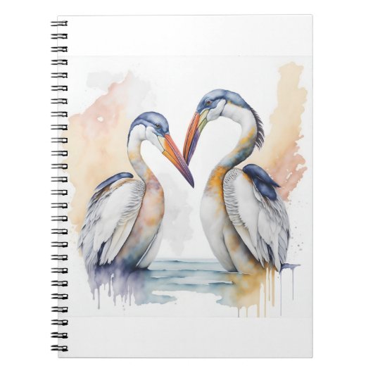 Schönes Pelican Couple, Pelican Liebe Bonds Notizblock (Vorderseite)