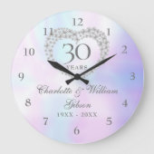 Schönes Perlenherz 30 Jahre alt Große Wanduhr (Vorderseite)