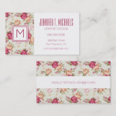 Schönes Perlmuster in Farbe auf Grün Visitenkarte (Vorne/Hinten)