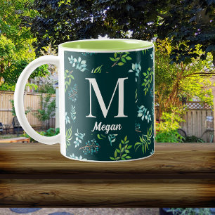 Schönes personalisiertes Aquarell-Blumengarten-Ges Zweifarbige Tasse