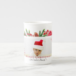 Schönes Personalisiertes Foto für Weihnachtsrahm Porzellantasse