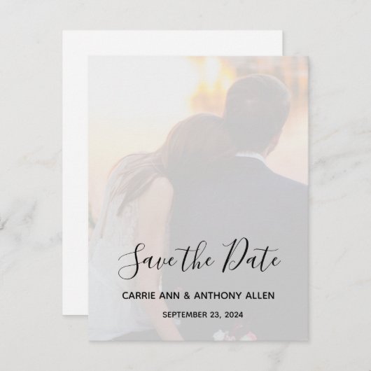 Schönes Personalisiertes Foto Save the Date (Vorne/Hinten)