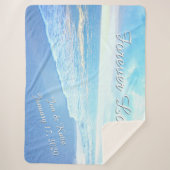 Schönes Personalisiertes Hochzeitstorch am Strand Sherpadecke (Vorderseite)